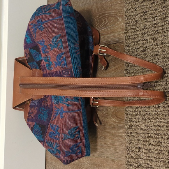 Vintage Unisex Peruvian Drawstring Two Pockets Backpack - Picture 11 of 11